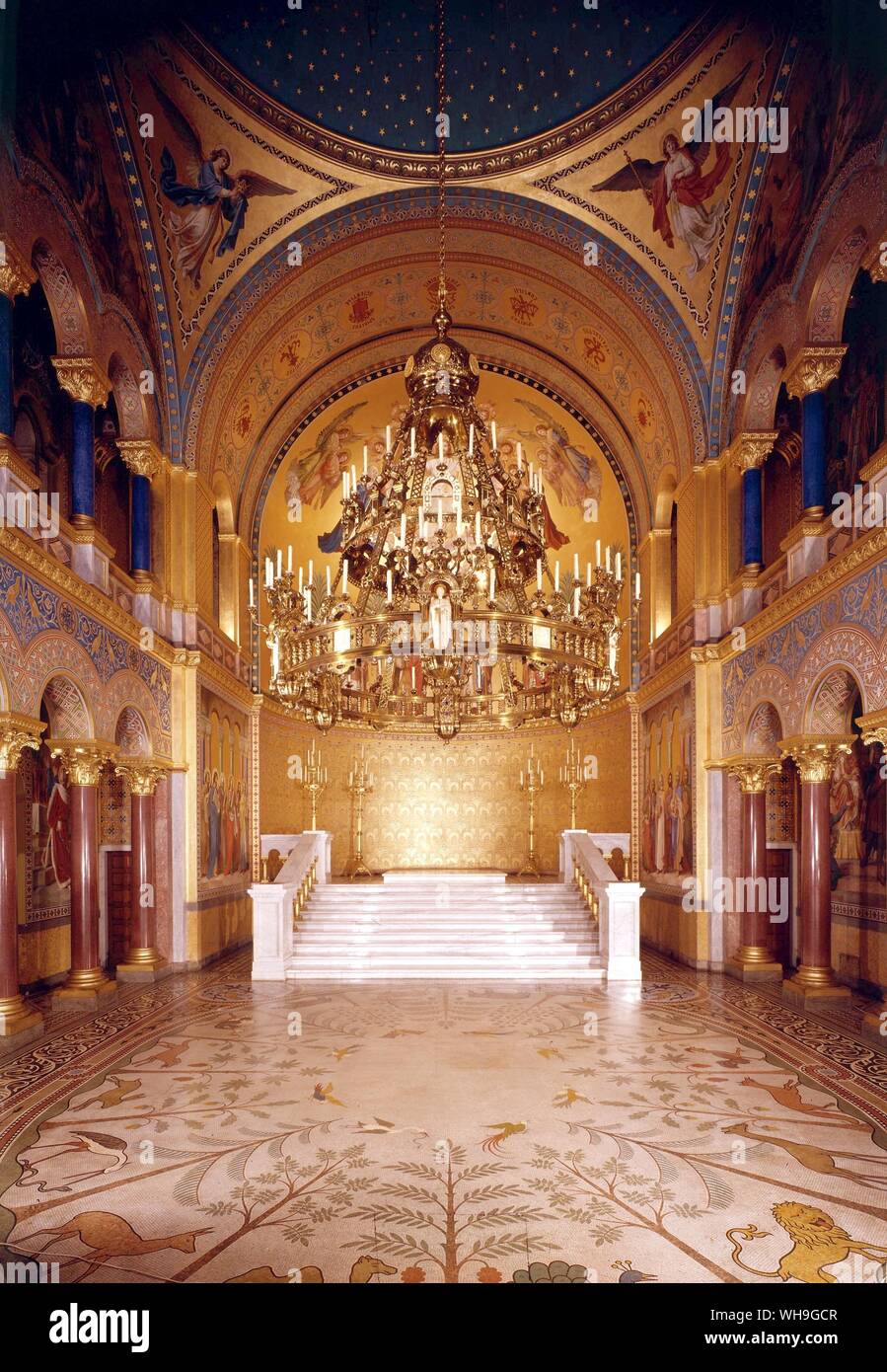 Sala del Trono di Neuschwanstein Foto Stock