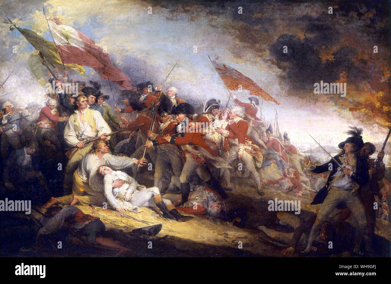 La battaglia di Bunker Hill Foto Stock
