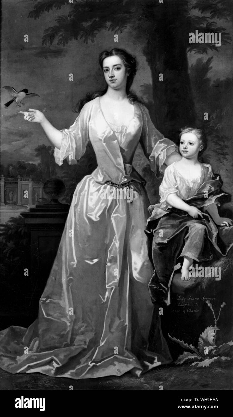 Anne e figlia, Diana Spencer. Foto Stock