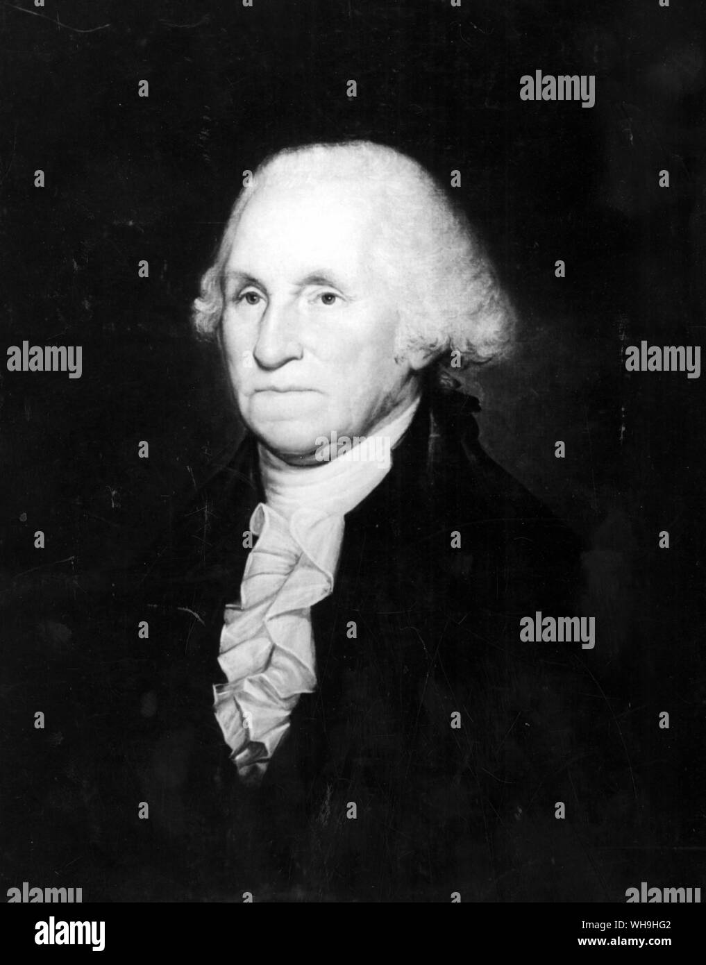 George Washington (1732-1799), il comandante delle forze americane durante la guerra rivoluzionaria americana e primo presidente degli Stati Uniti d'America. Foto Stock