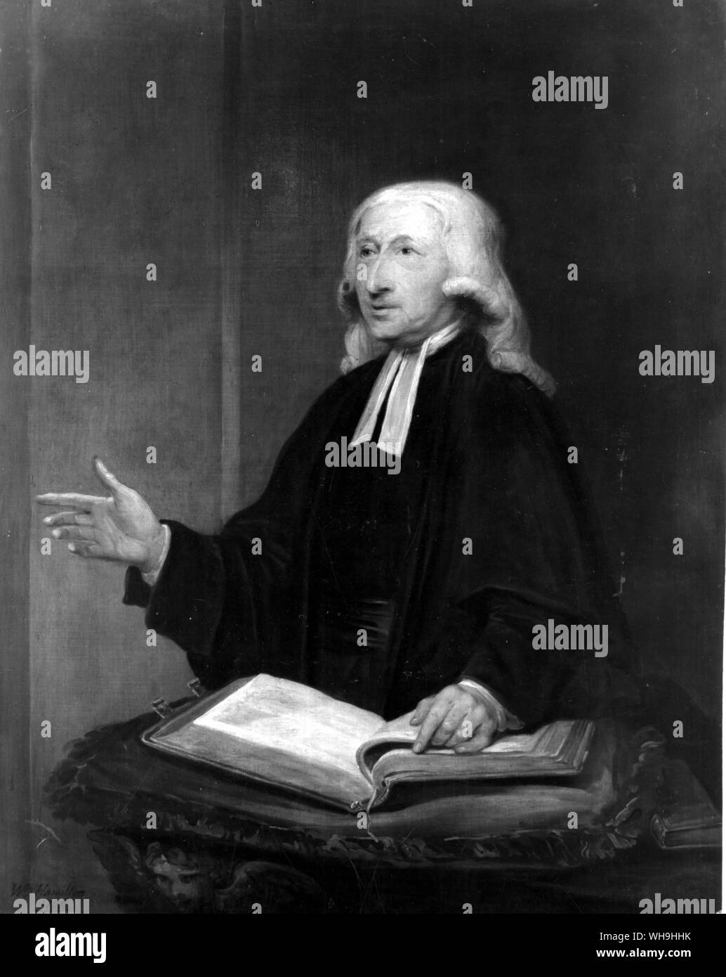 John Wesley (1703-1791), inglese fondatore del Metodismo. Quando i pulpiti dove chiusa per lui, prese il Vangelo al popolo. Foto Stock