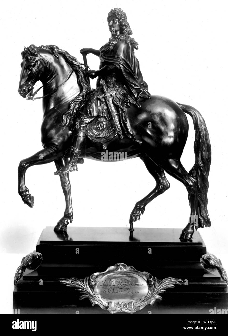 Statua di Luigi XIV a cavallo (1638-1715, re di Francia dal 1643), il Re Sole. Foto Stock