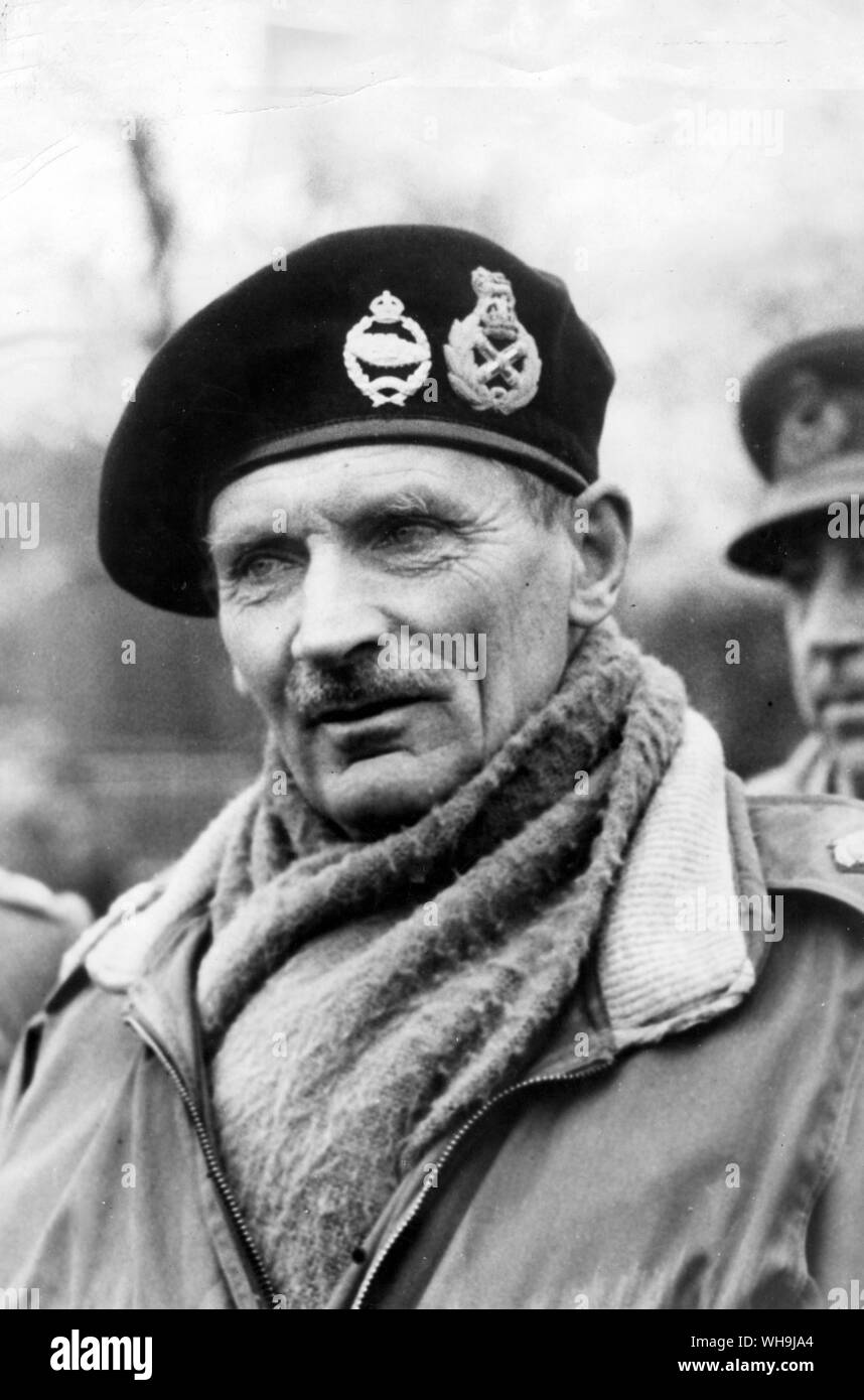 Maresciallo di Campo Bernard Montgomery (1887-1976), il generale inglese in Nord Africa durante la Seconda Guerra Mondiale. Foto Stock