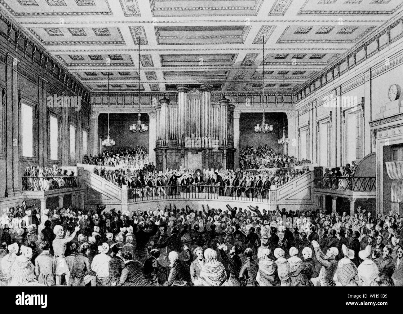 Il grande anti-schiavitù riunione del 1841 in Inghilterra. Foto Stock