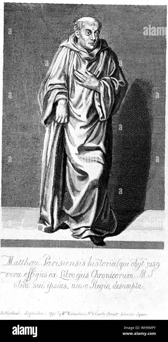 Matteo Paris (c.1200-1259), inglese cronista. Foto Stock