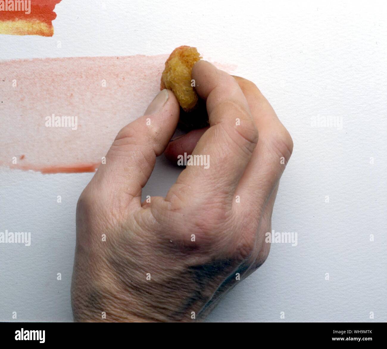 Artista spugnatura influenzare Foto Stock