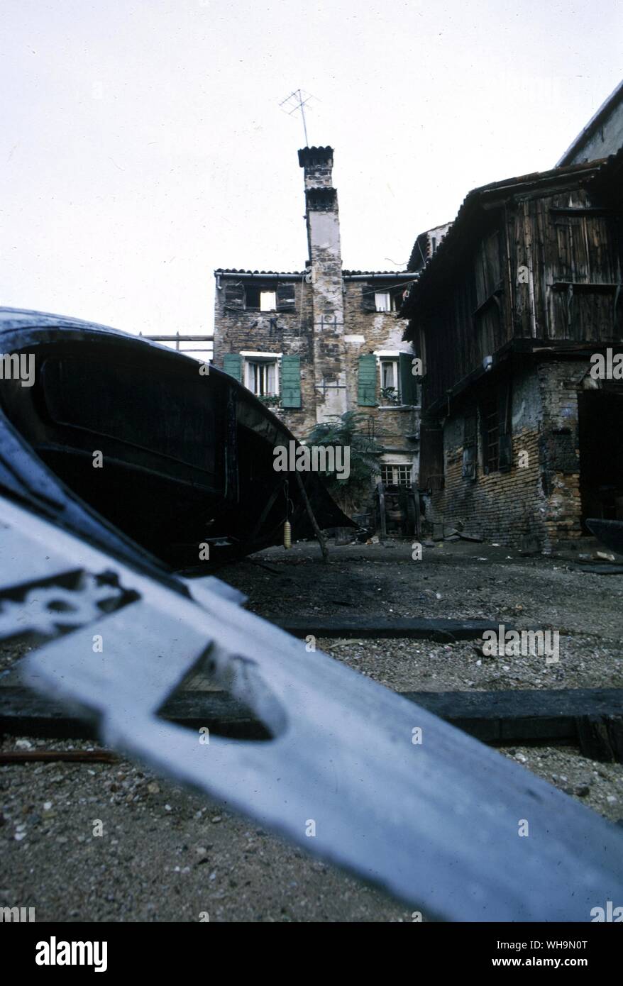 Vista della gondola cantiere Venezia Foto Stock