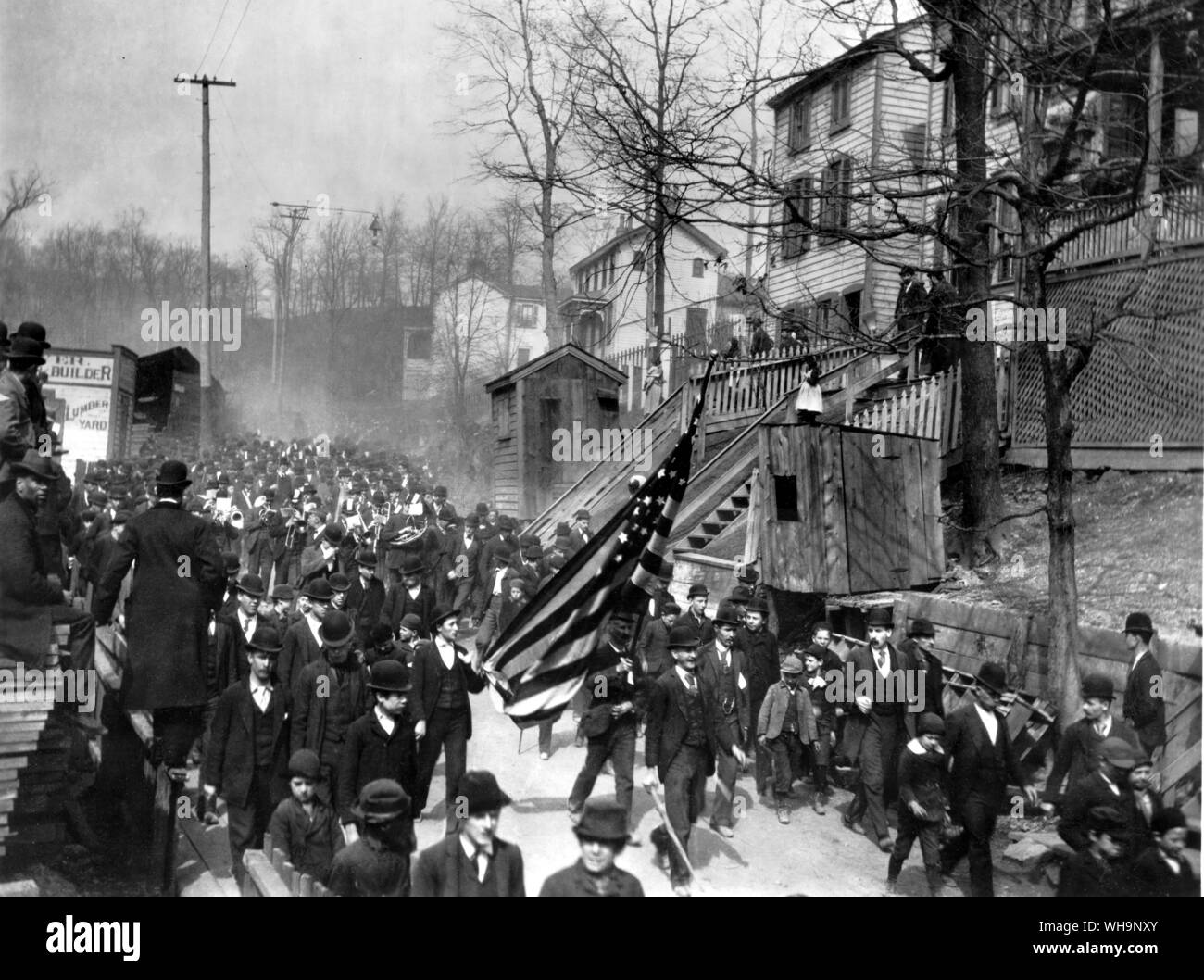 La depressione di 1893-4: Giacobbe Coxey dell'esercito dei disoccupati hanno marciato da Massillon Ohio a Washington Foto Stock