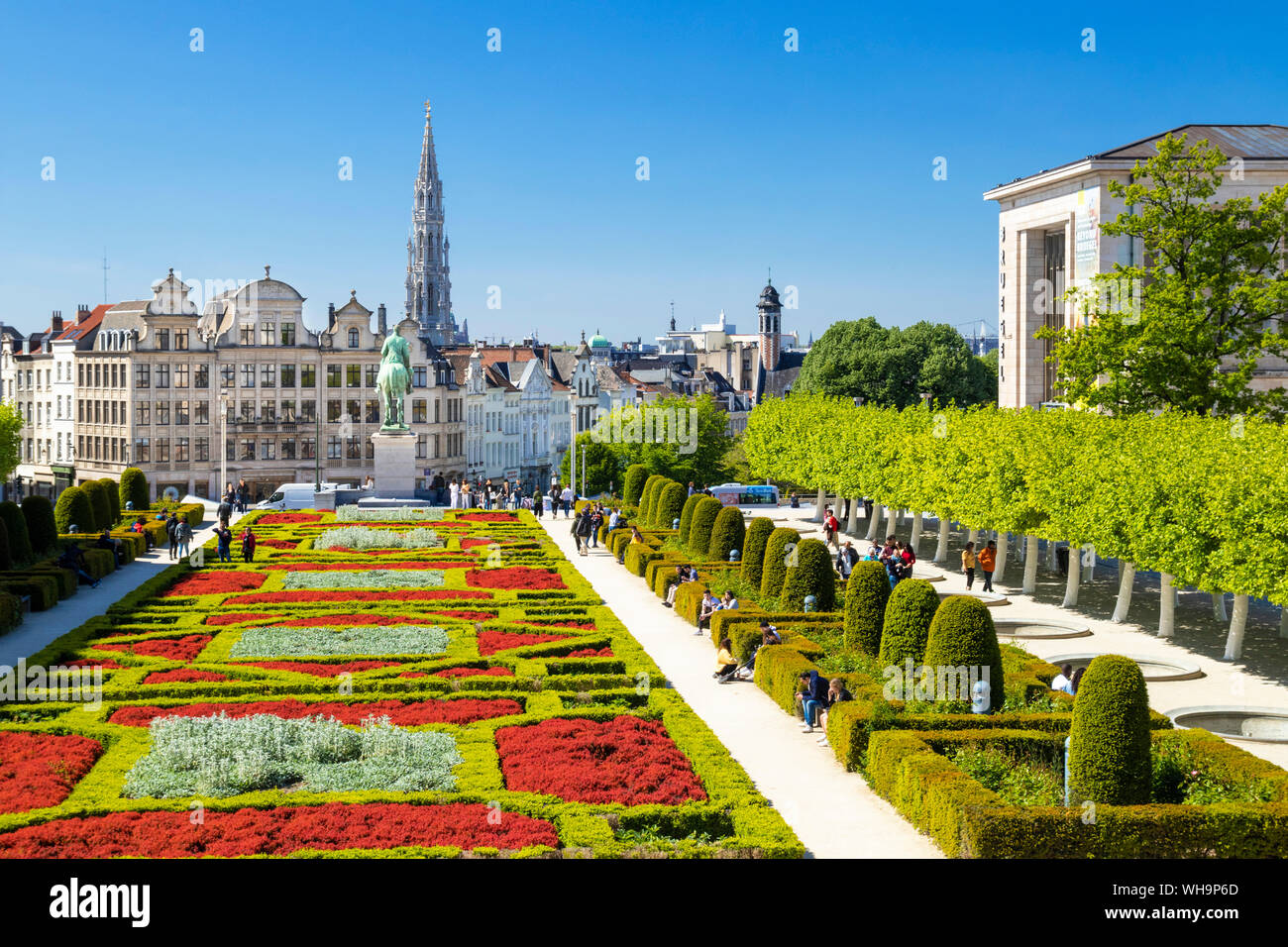 Paesaggio urbano di Mont des Arts giardino, Bruxelles, Belgio, Europa Foto Stock