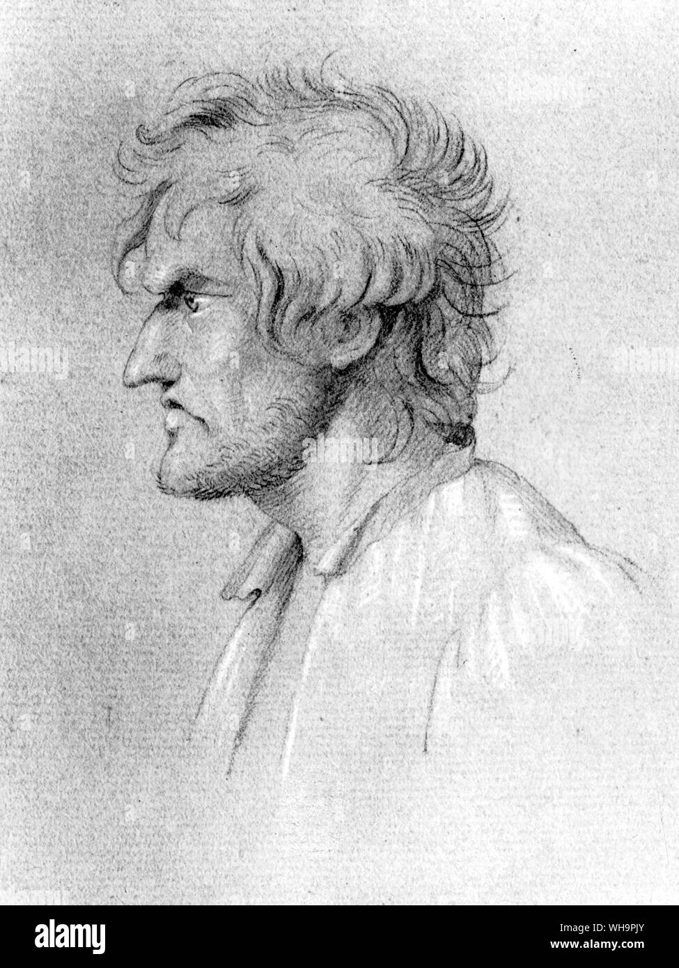 Damiens - Ritratto disegno Foto Stock