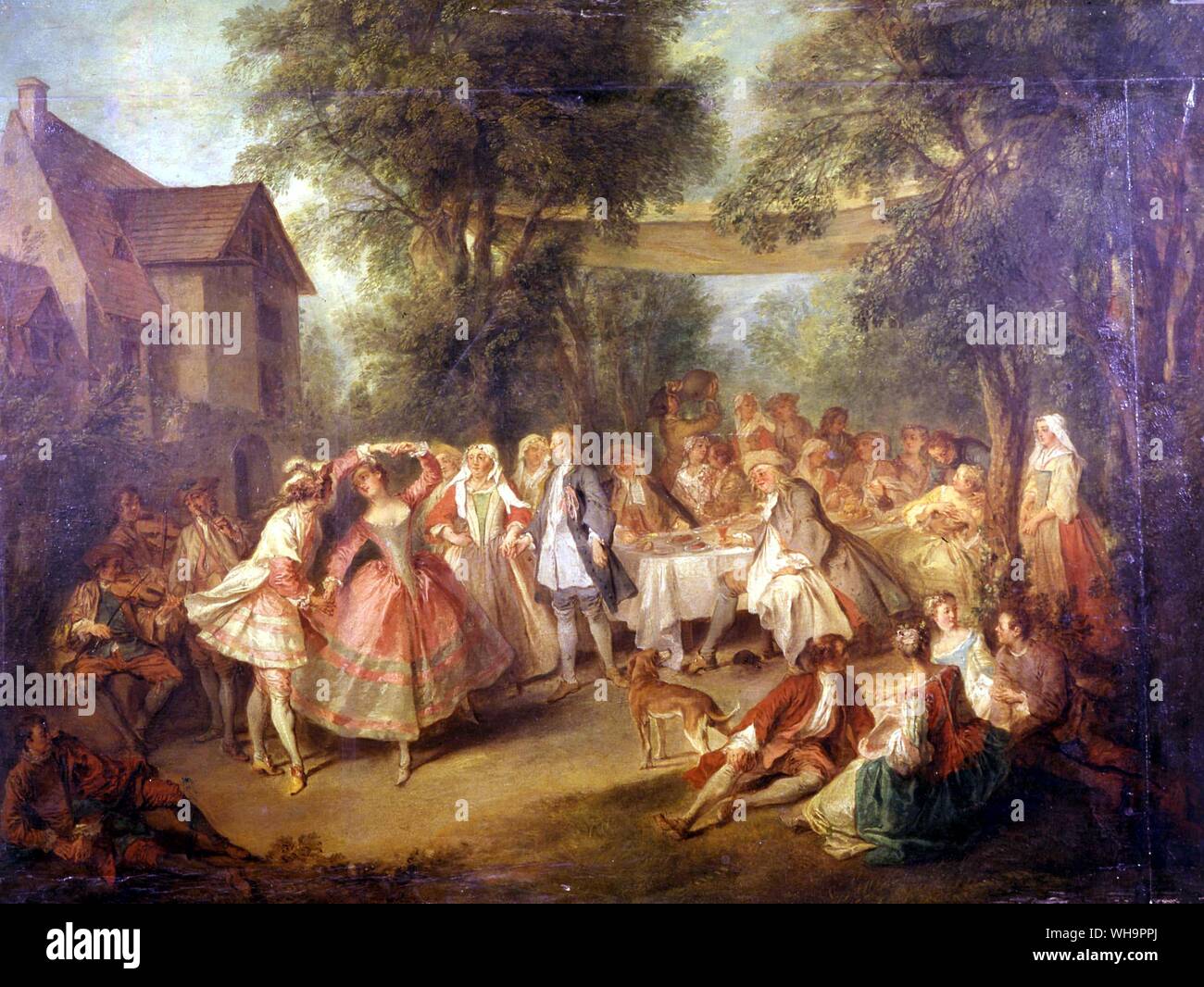 Le boiseries sono state già a Champs quando Madame de Pompadour spostato in, ma lei ha impiegato Christophe Huet per aggiungere il chinoiseries simile a quelli che egli aveva usato a Chantilly Foto Stock