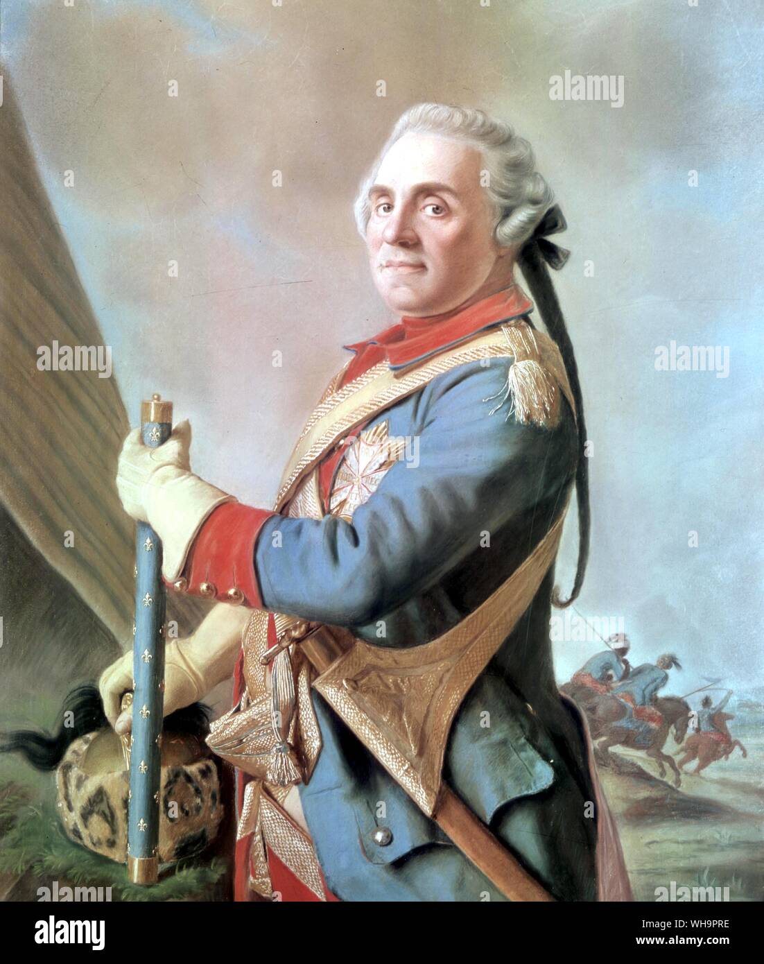 Maurice de Saxe, Maresciallo di Francia, da Jean-Etienne Liotard Foto Stock