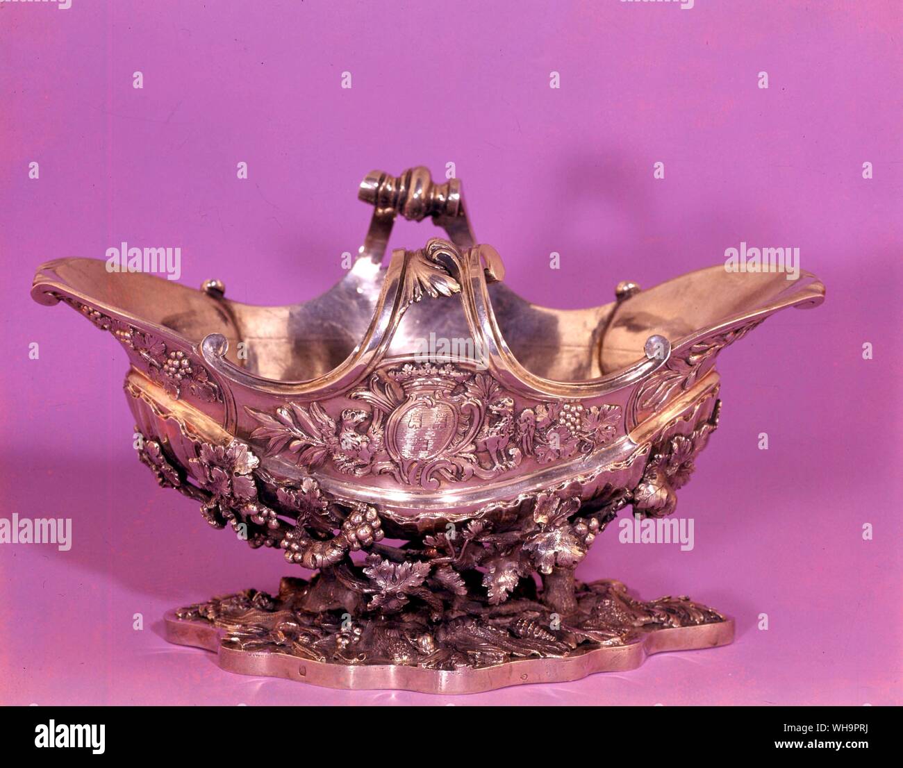 Salsa di argento cuscinetto barca Madame de Pompadour di braccia Foto Stock