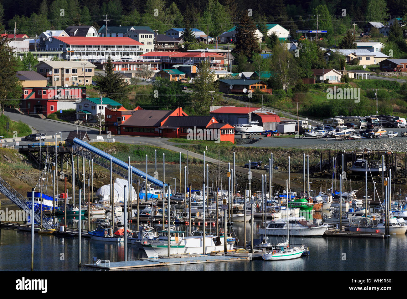 Piccola barca Porto, Haines, Lynn Canal, Alaska, Stati Uniti d'America, America del Nord Foto Stock