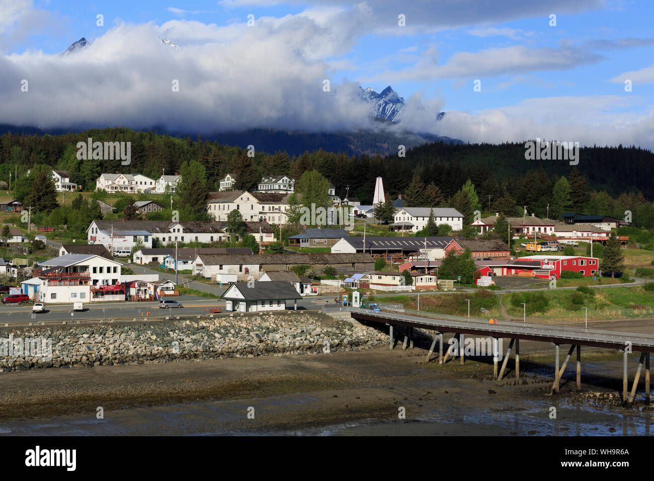 Porta dock Chilkoot, Haines, Lynn Canal, Alaska, Stati Uniti d'America, America del Nord Foto Stock
