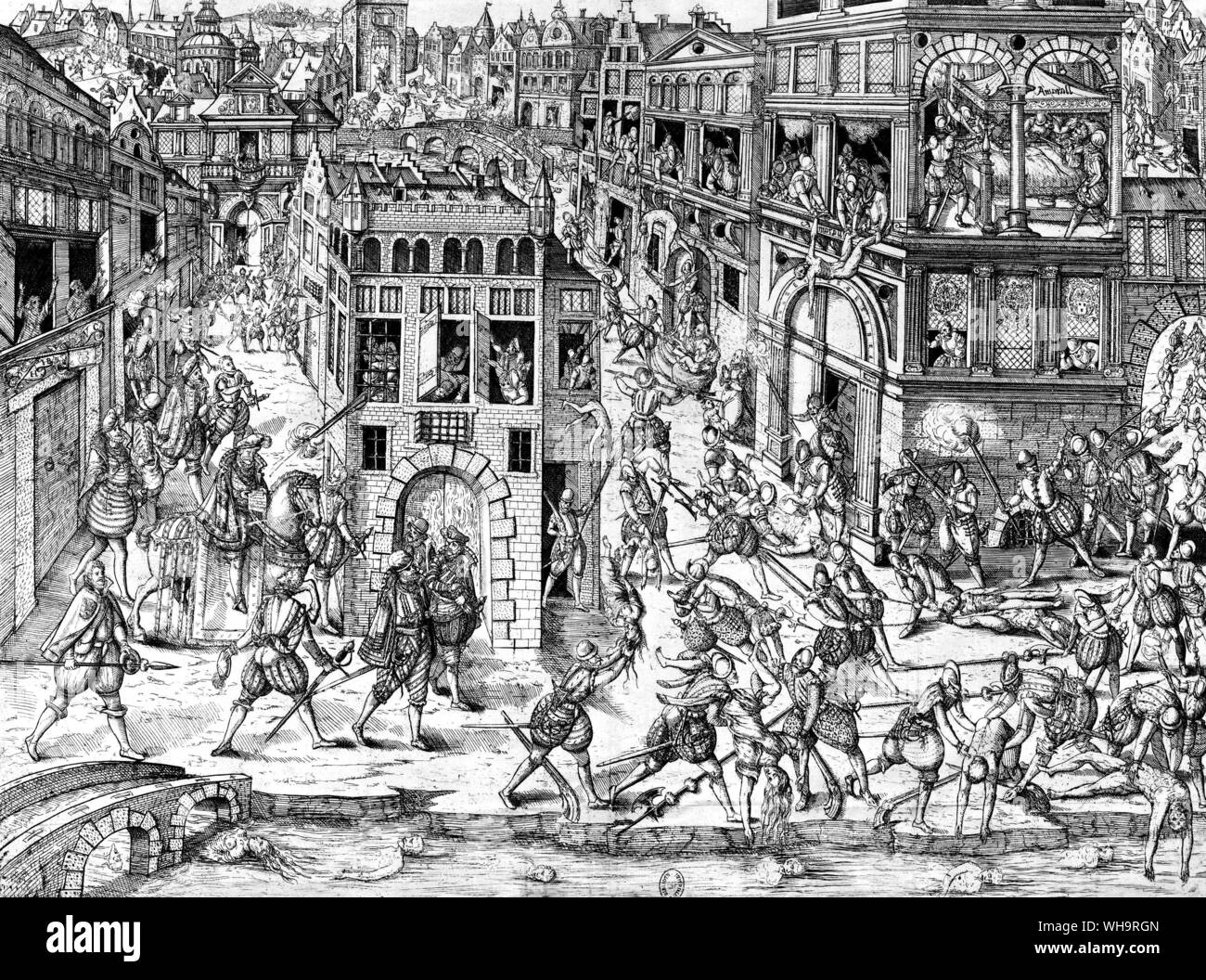 San Bartolomeo del massacro di giorno. Il massacro di San Bartolomeo. 1572 Foto Stock