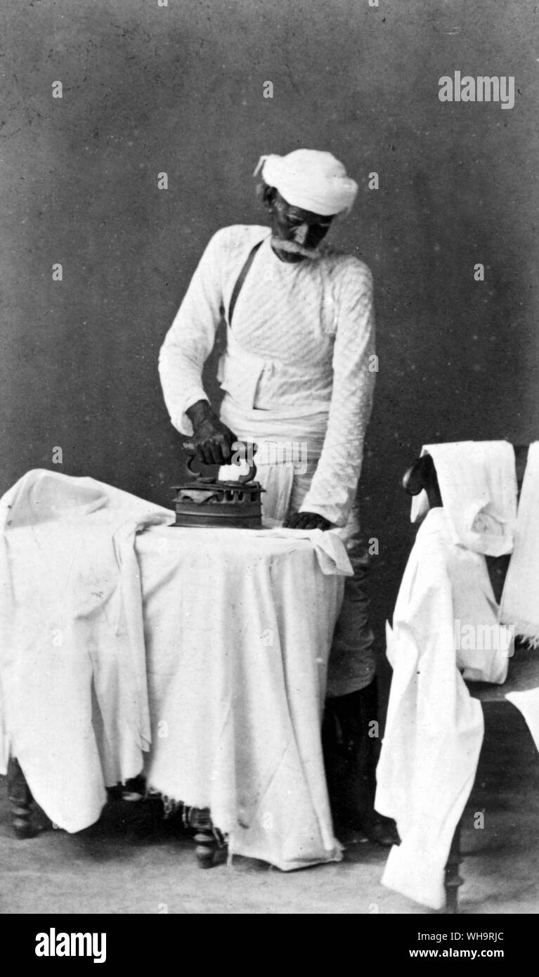 Servo domestico in India, xix secolo. Foto Stock