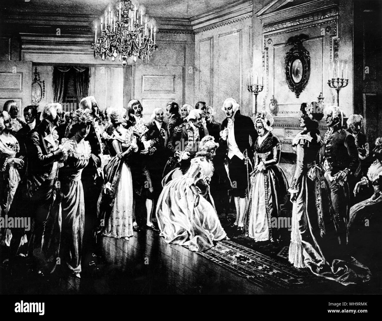 'Mrs Washington's reception' da H.A. Ogden. Foto Stock