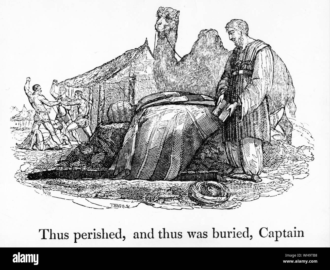 "Funerali del capitano Clapperton'. Da: ' i record del capitano Clapperton dell ultima spedizione in Africa". London 1830. Foto Stock