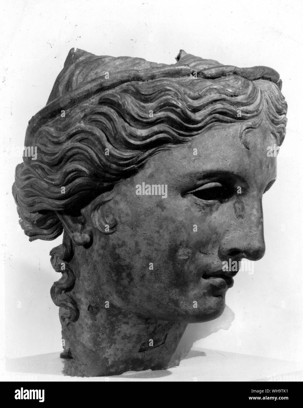 Il tardo classico ideale di bellezza, sulla base di un quarto di secolo originale, questa testa di Afrodite mostra come gli dèi sono diventati indistinguibili da esseri umani idealizzato. Foto Stock