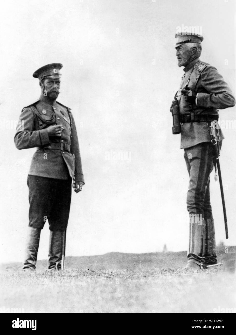 WW1/ lo Zar Nicola II di Russia con il Granduca Nicholas. Foto Stock