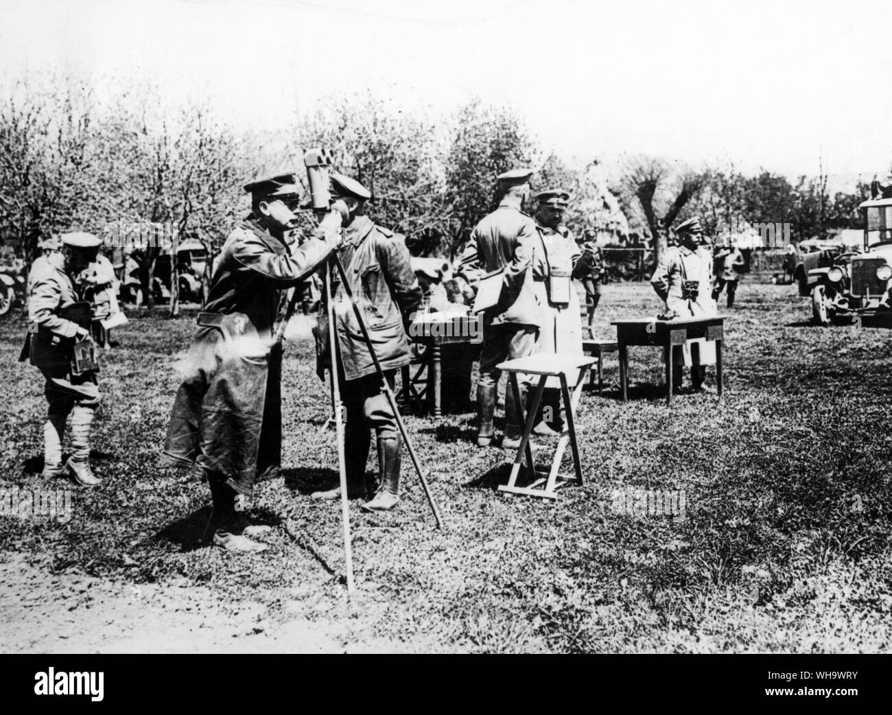 WW1/ Balcani. Personale tedesco officer presso la sede centrale di campo, Galizia, 1915. Foto Stock