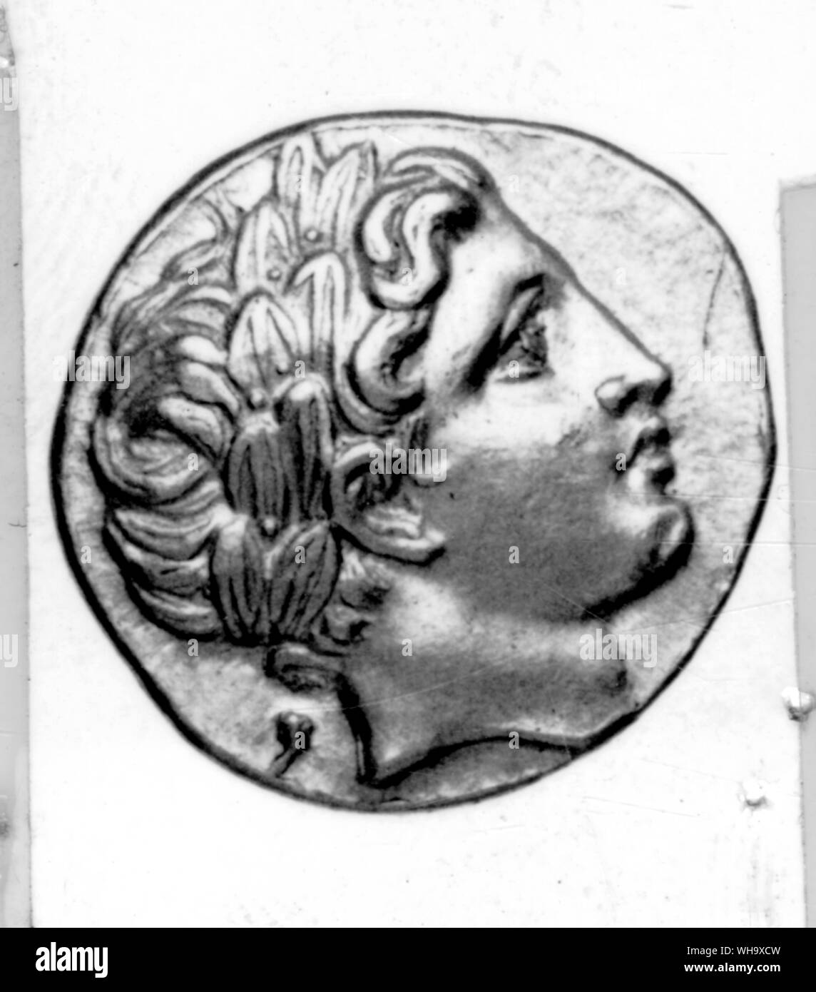 Oro starter di Filippo II; la testa di Apollo e racing carro Foto Stock