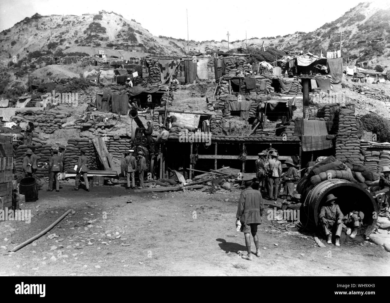 WW1: un angolo di Anzac Beach. Le truppe alleate. Foto Stock