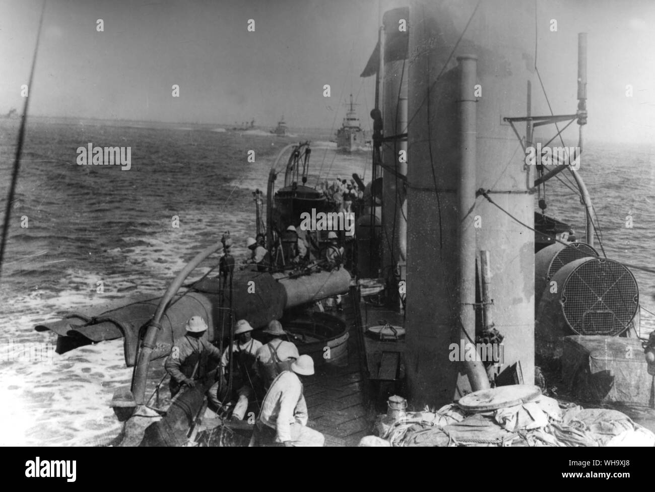 WW1: Navi da guerra nel mare Adriatico. Foto Stock