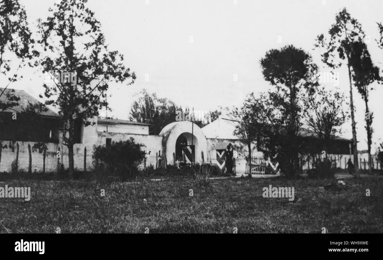 WW1: La professione di Arusha, Tedesco in Africa orientale. Governo posto occupato il 24 marzo, 1916. Foto Stock