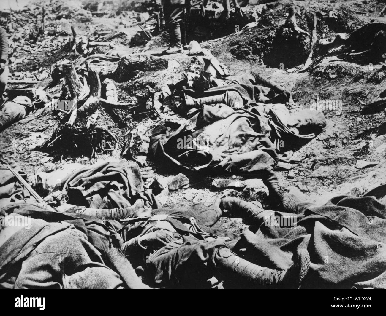Ww1: italiano morto dopo austriaco attacco di gas. Foto Stock