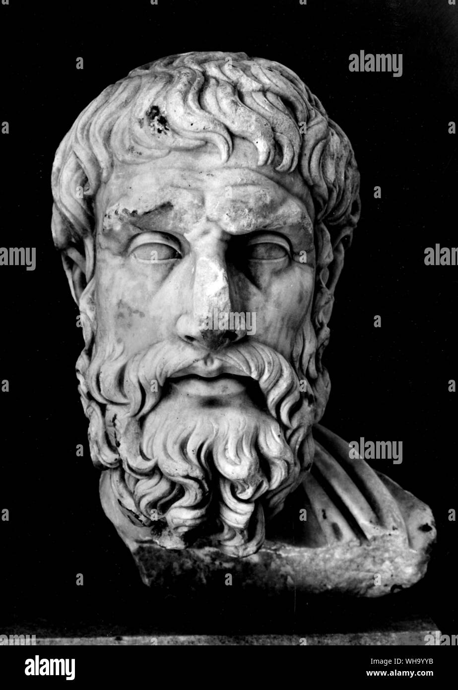 Testa di Epicuro, dimensione di vita. Greco - periodo ellenistico. Foto Stock