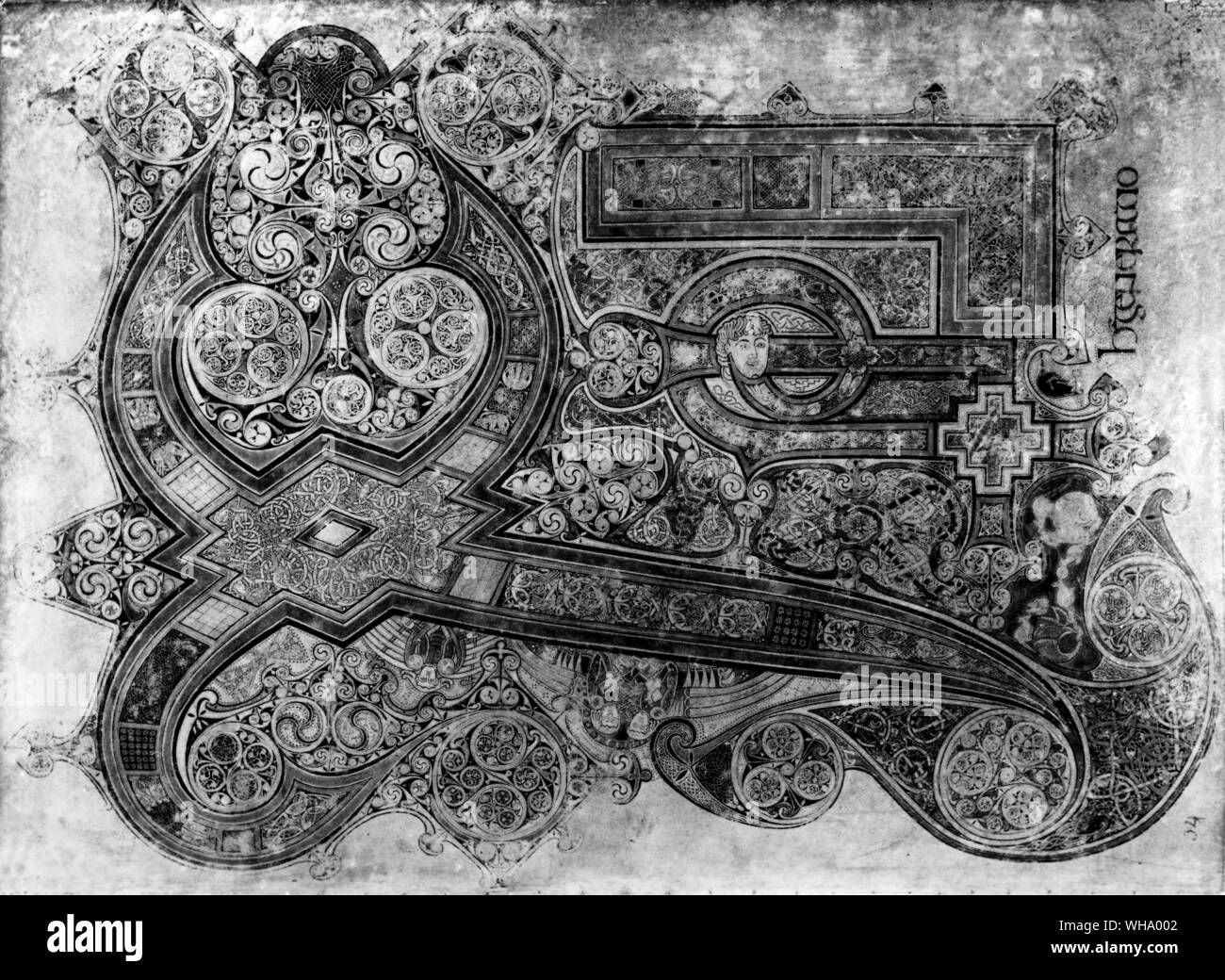 Illuminazione da Il Libro di Kells. Foto Stock