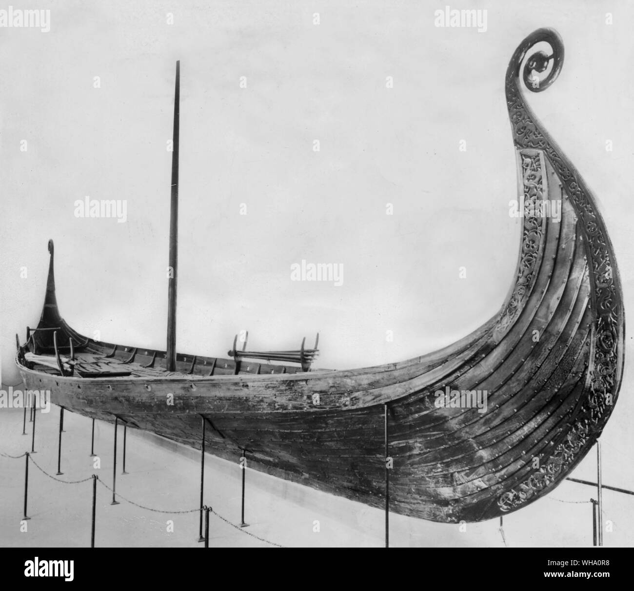 Sepoltura Viking Ship di c. 850 ANNUNCIO Foto Stock