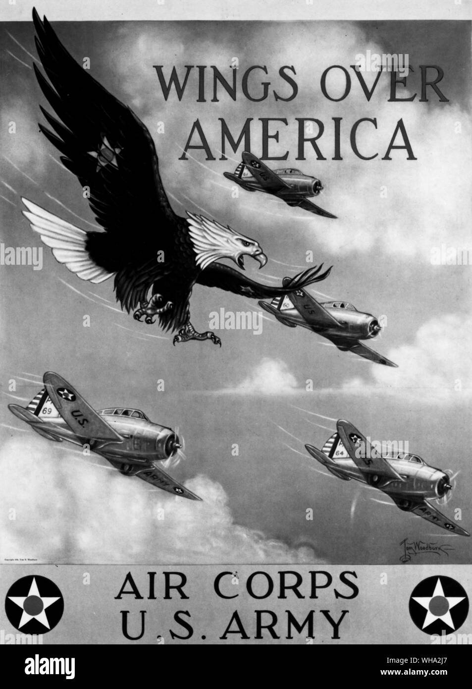 WW2: USAF poster di reclutamento, 1939, stampato in 1940. Foto Stock