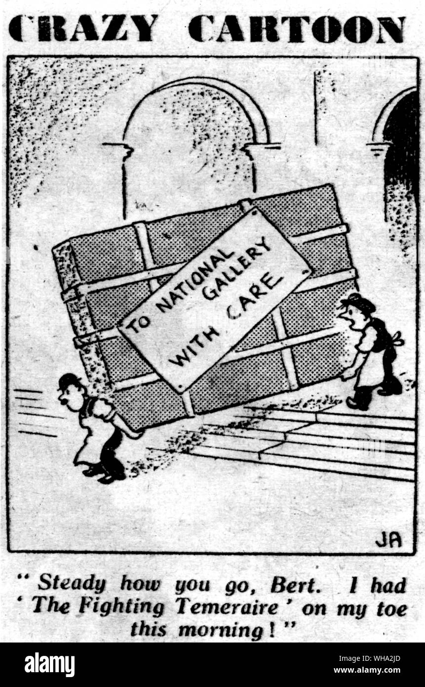 WW2: Daily Sketch. Crazy Cartoon. Galleria Nazionale cartoon. Foto Stock