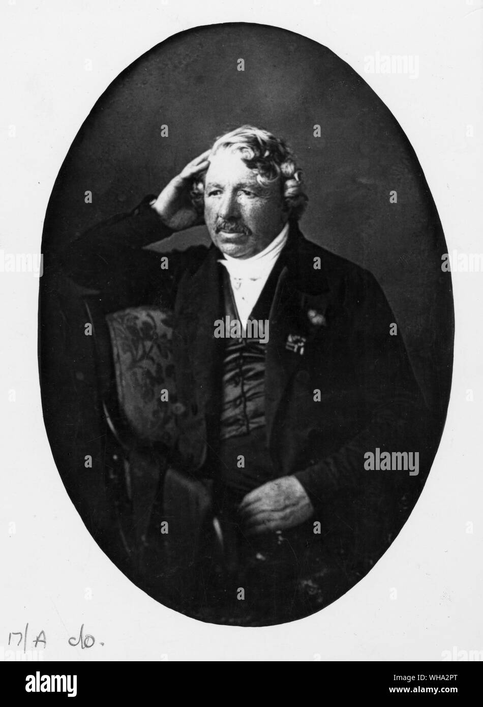 Louis Jacques Mande Daguerre, il francese pittore teatrale che ha inventato il processo daguerreotype. Foto Stock