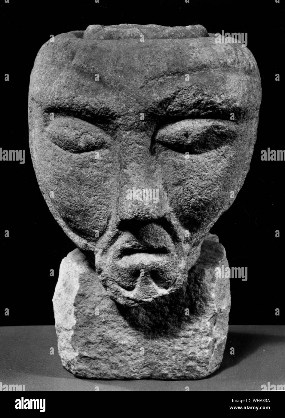 Testa di un Dio celtico, Maponus. Probabilmente del III secolo D.C. Foto Stock