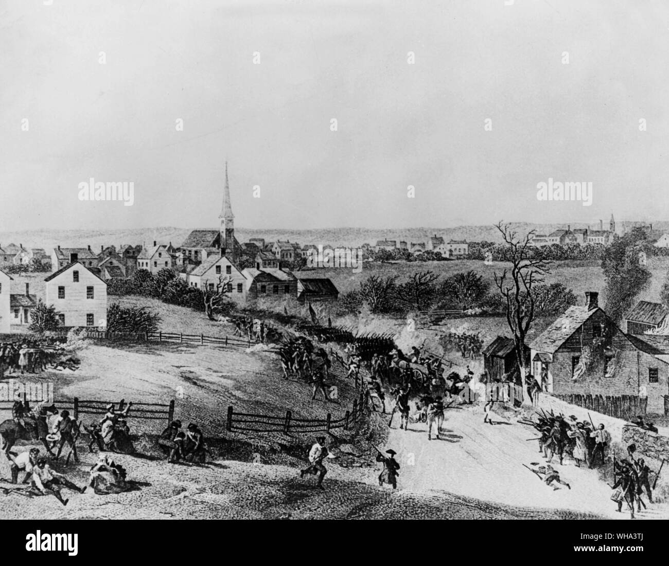 USA: Concord, Massachusettes. Uno dei primi episodi della Guerra di Indipendenza Americana. Foto Stock