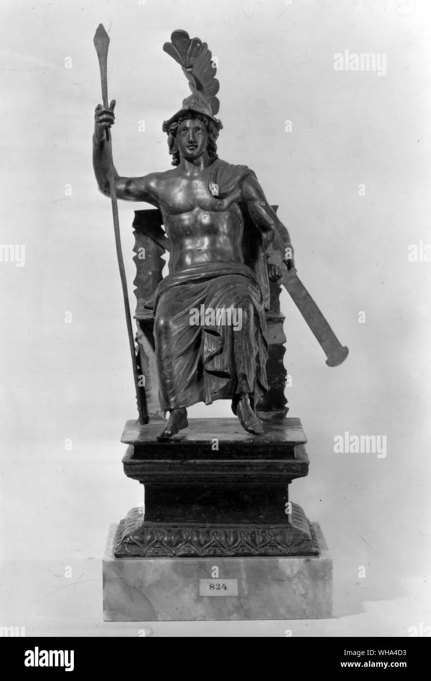 Figura seduta di Alexander in bronzo da Reims Foto Stock