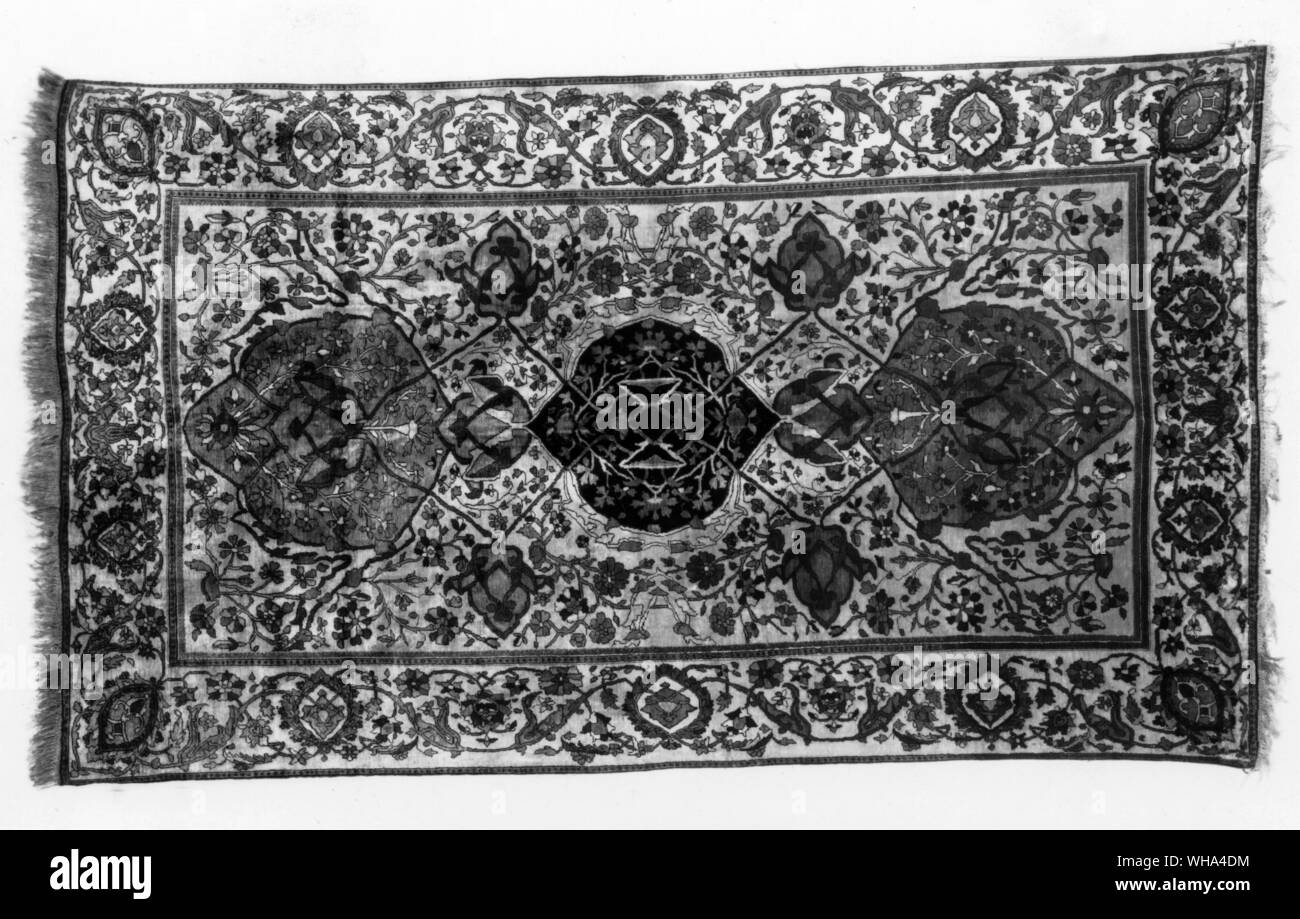 Tappeto islamica. Kashan tappeto di seta dalla Persia Foto Stock