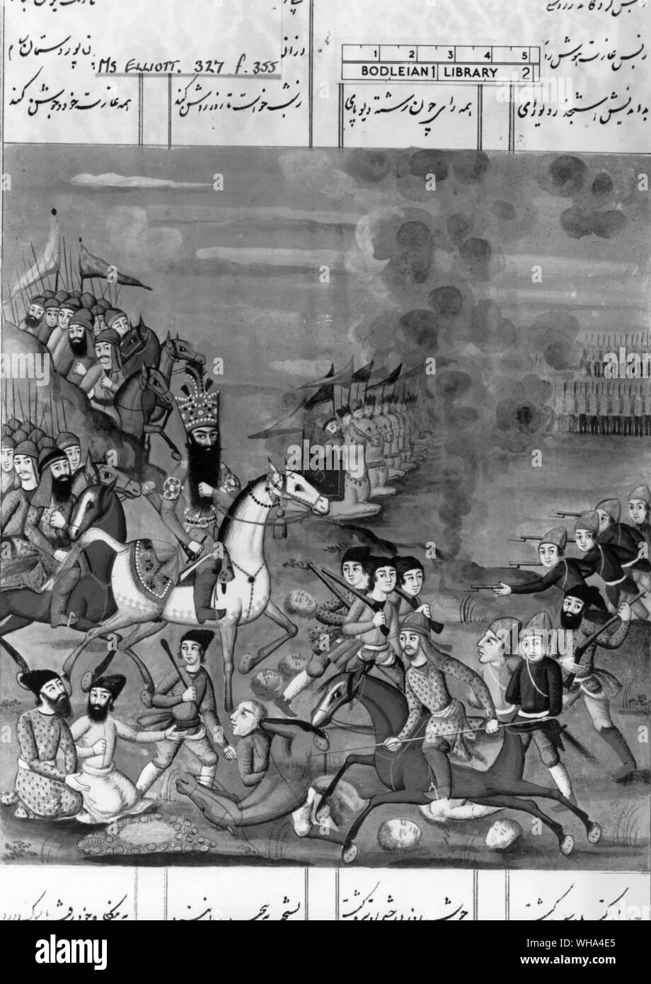 Fath Ali Shah in battaglia contro i russi c 1800. Scià di Persia 1797-1835 nato 1762?. Foto Stock