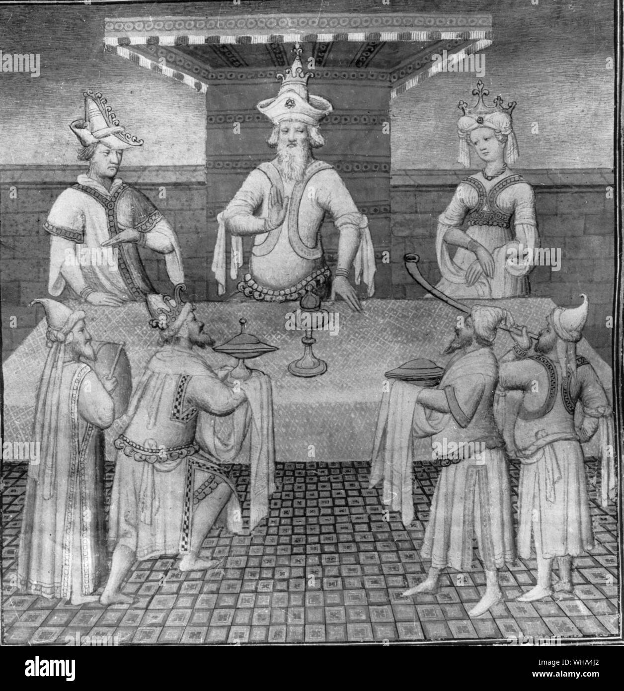 Il Khan grande della Cina ( Cathay ) con Marco Polo Foto Stock