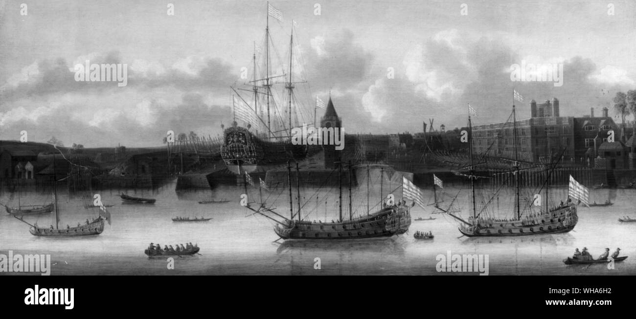 East India gli uomini a Deptford. c 1660 Foto Stock