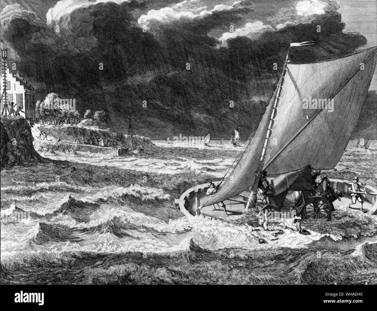 Pullman per essere trasportati. Jean Guillaume Friso principe d'Orange et de Nassau . 14 Luglio 1711 Foto Stock