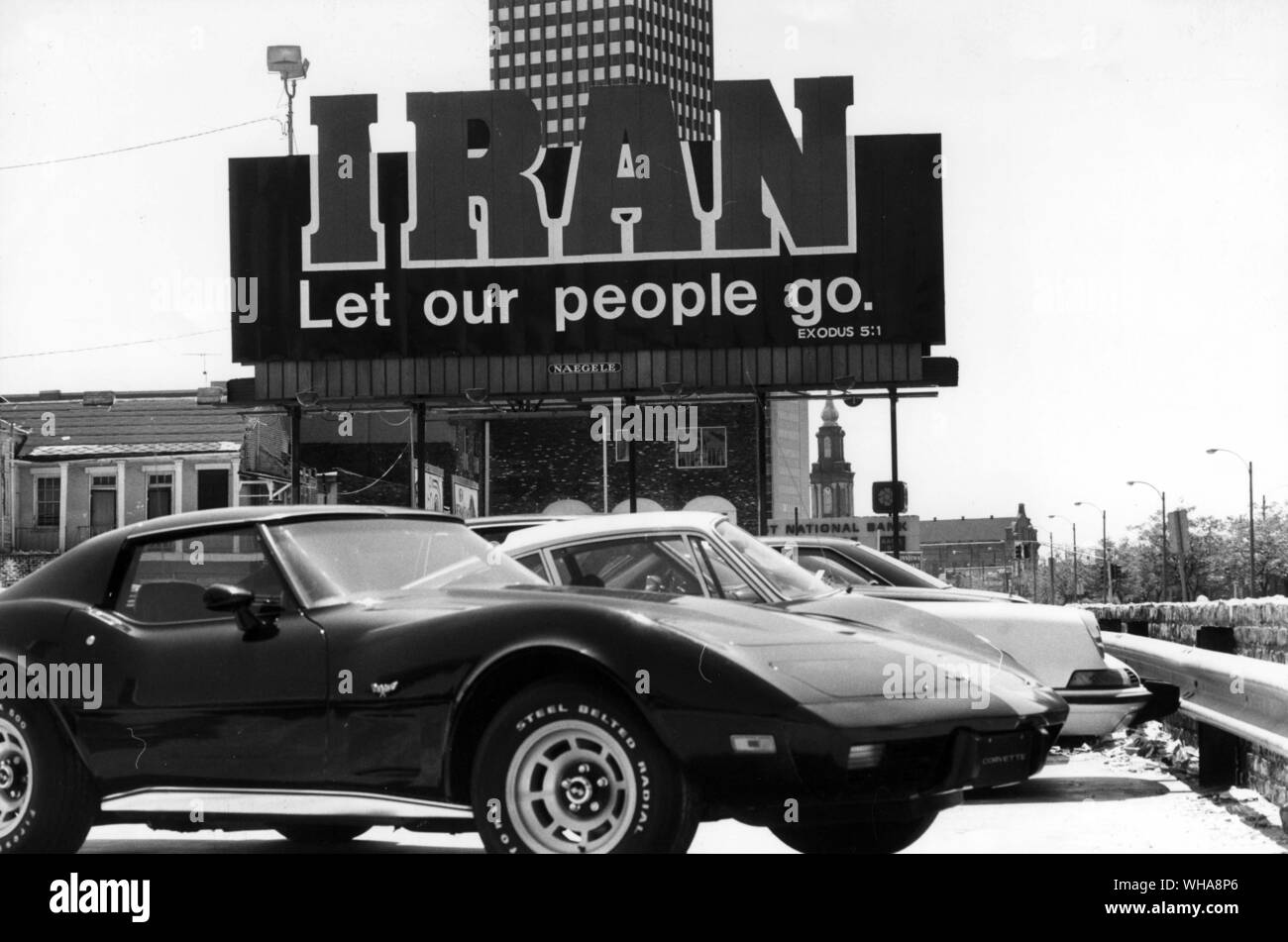 Iran lasciate che il nostro popolo. Esodo 5:1. Corvette Foto Stock