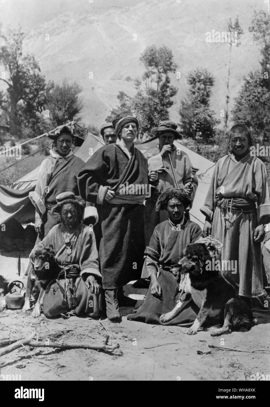 Sven Hedin et al in Tibet 1908. La Sven Hedin Foundation Foto Stock