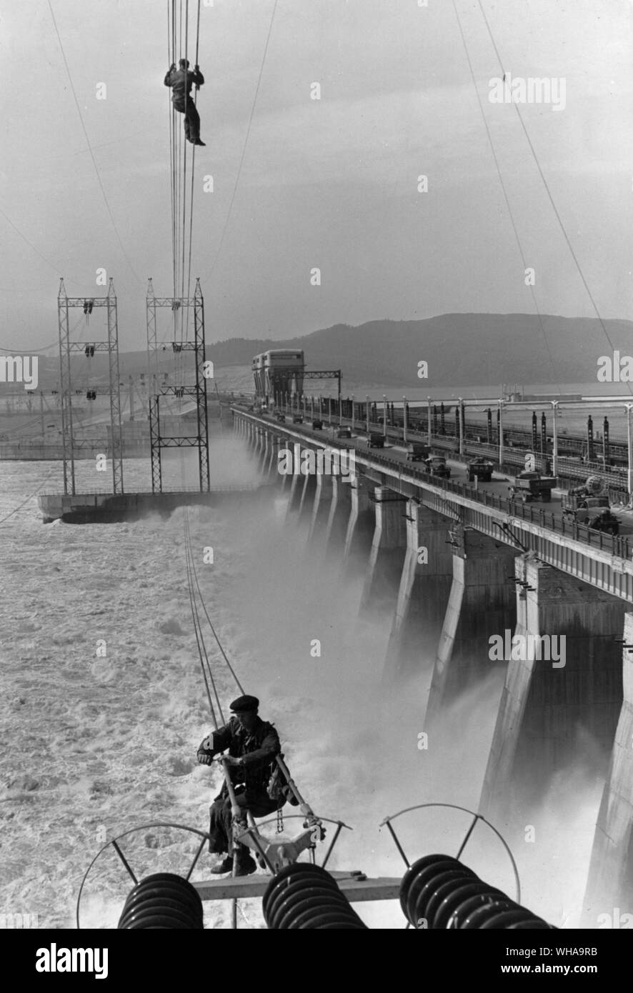 Volga idro stazione elettrica. Sviluppo di potenza in Unione Sovietica Foto Stock