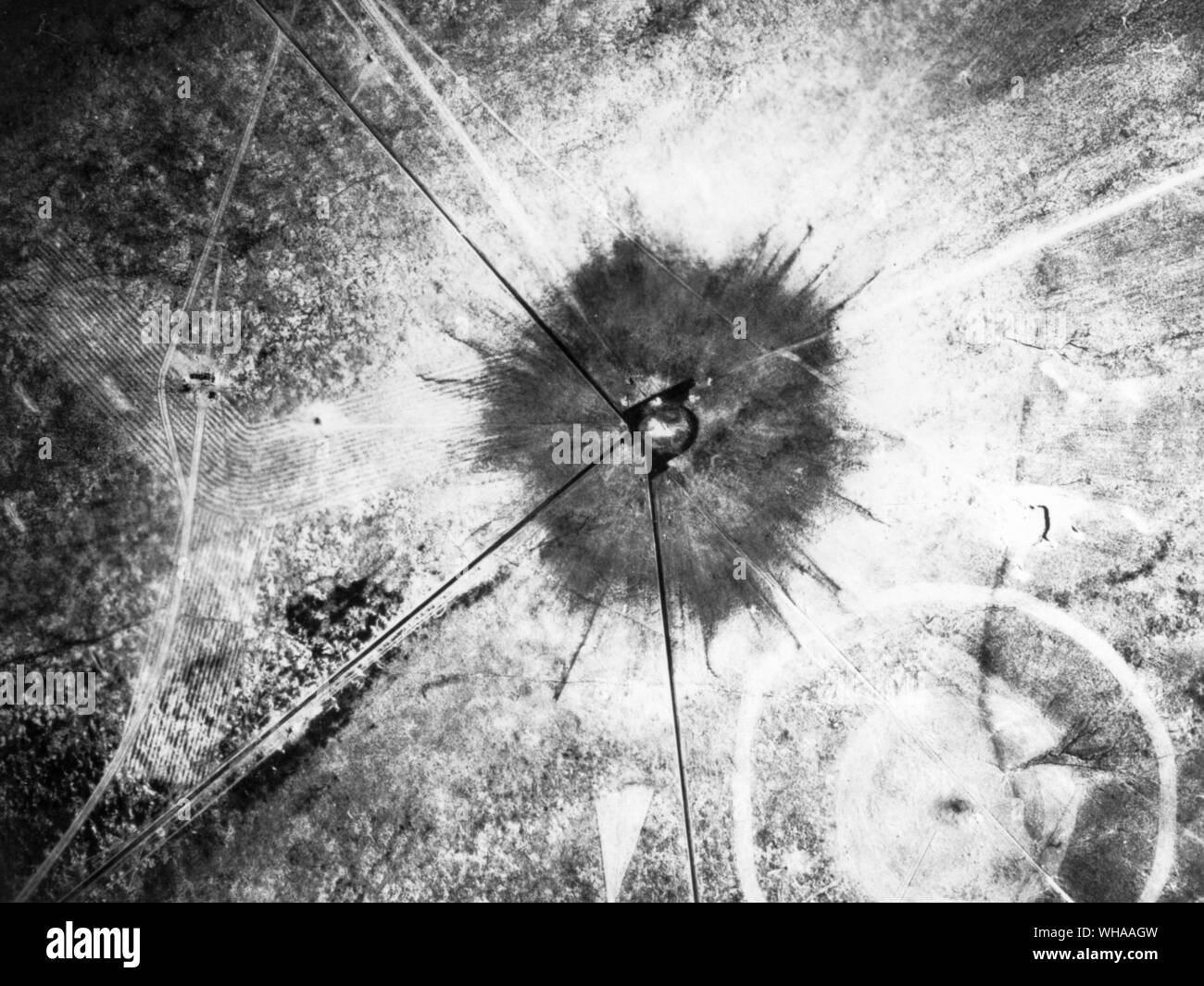 Alamogordo in Nuovo Messico. Trinità cratere. Trinità il Test 16 luglio 1945. . Foto Stock