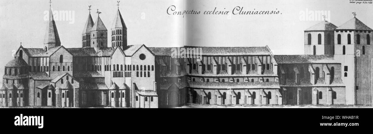 Il monastero di Cluny come sarebbe stato quando Urban II si ritirò nel 1070 Foto Stock